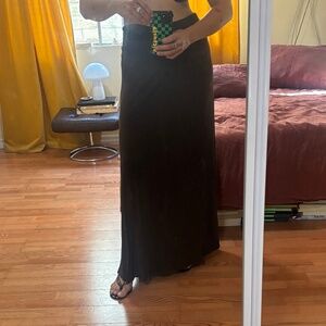 2000s Brown and Black Striped Maxi Skirt